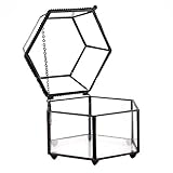 ♣Features: sechsseitige Schmuckschatulle Glas Geometrie Blume Zimmer Schmuck Aufbewahrungsbox Dekoration Ornamente Handwerk Die Elemente des Diamant-Designs zeichnen sich durch ein nordisches Schnittflächendesign aus, das Licht symbolisiert.