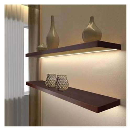 LJYKBFL Étagères flottantes avec lumières LED, étagère Murale en Bois pour Chambre, Cuisine, Salon, Salle de Jeux, décoration d'une Seule pièce (Cerise...