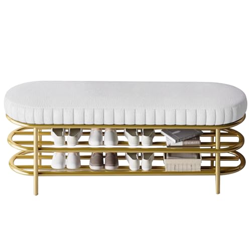Banc à chaussures à 3 niveaux et étagère de rangement