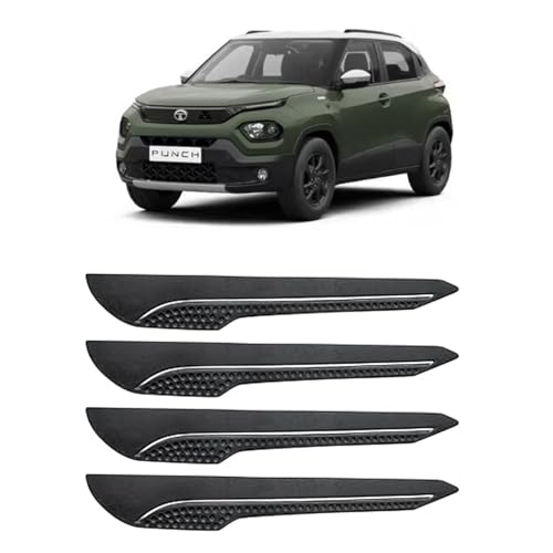 Image of AOSIS-Car Bumper Protector /Bumper Guard for Tata Punch with Single Chrome Stripe (4-Pcs)