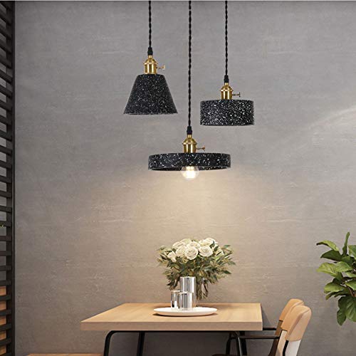 Lámpara colgante de terrazo creativa e industrial con soporte E27 regulable 2