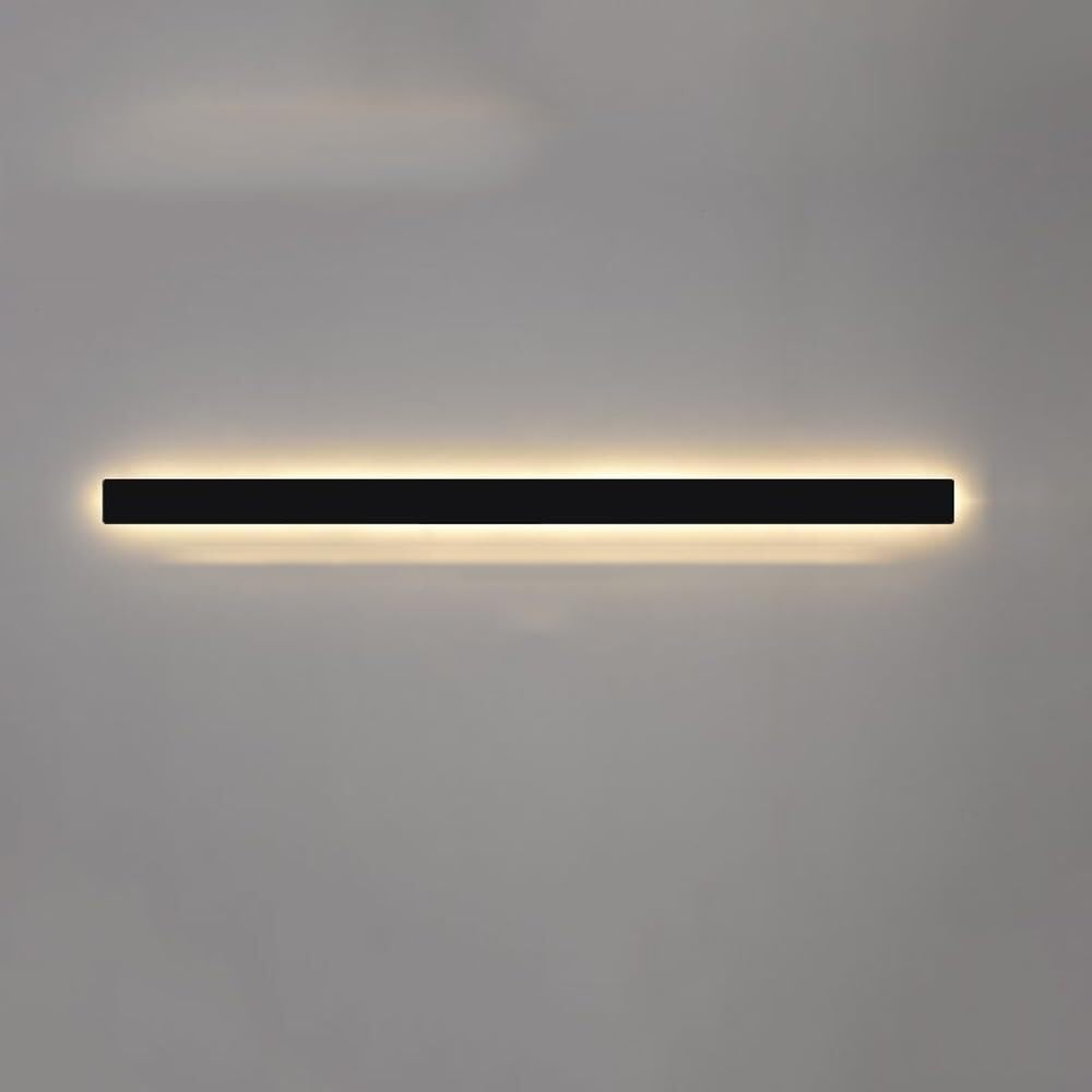 Wall Lamps Corner LED Wall Lamp Minimalist Indoor Light White Up Down Wall Mounted Bathroom Light Black Linear Light Long Strip Hardwired Wall Sconce for Hallway Bedroom Living Room Kitchen(Noir,60CM-
