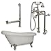Cambridge Plumbing Ast61-398463-pkg-bn-nh Acrylic Slipper Bathtub 61 X 30 With No Faucet Drillings And Complete Brushed Nickel Plumbing Package In Faux Copper