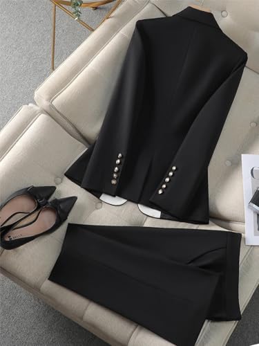 Stylish Black Ladies Pant Suit by Platlogy – Elegant 2-Piece Work Wear Set for Professional Women - Image 3