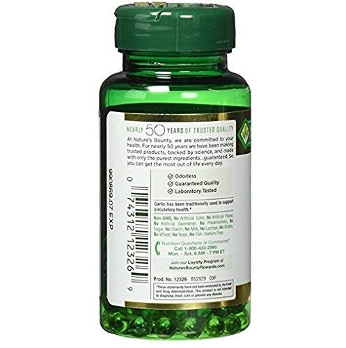 Nature's Bounty Garlic Extract 1000 Mg, 100 Rapid Release Softgels (Pack Of 2) #TOP1