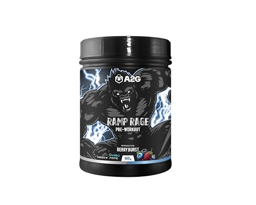 Image of A2G Ramp Rage Pre-Workout | India's First 22g Scoop Formula | HydroPrime, Creatine, Beta-Alanine, Citrulline for Pump, Energy & Focus | Berry Burst Flavor