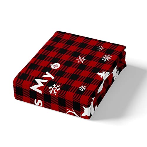 Christmas Duvet Cover,Reindeer Moose Deer Bedding Set For Kids Boys Girls,Black Red Merry Christmas Grid Checkered Comforter Cover Twin,Happy New Year Xmas Bed Sets With 1 Pillow Sham Ultra Soft #TOP4