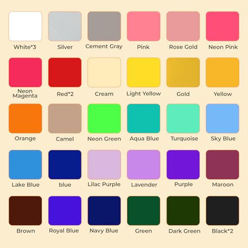 Image of HTVRONT HTV Heat Transfer Vinyl, 35 Pack, 12 inch x 10 inch, 30 Assorted Colors | Classic Color Iron-On Vinyl for T-Shirts, Premium Quality, Compatible with Cricut Machine, Compatible with Silhouette Cameo