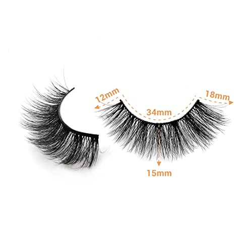20 Pairs False Eyelashes Pack 3D Faux Mink Eyelashes Eyenjoy Cat Eye Lashes Wispy Fluffy Soft Natural Look Reusable Fake Eyelashes No Glue（A19） #TOP2
