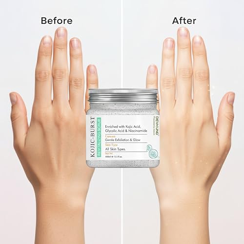 Image of Kojic-Burst Revitalizing Face & Body Scrub | Enriched with Kojic Acid, Glycolic Acid & Niacinamide | Skin Brightening, Exfoliating & Revitalizing - 400ml