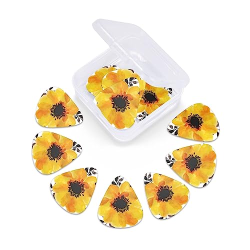 Lot de 12 médiators tendance et durables en forme de fleur jaune dans une boîte pour ukulélé guitare électrique basse - Les Beatles, Paul McCartney, John Lennon, RIngo Starr, George Harrison Lot de 12 médiators tendance et durables en forme de fleur jaune dans une boîte pour ukulélé guitare électrique basse – Image 7