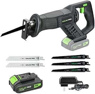 GALAX PRO Reciprocating Saw, Cordless Reciprocating Saw with battery, 20V 2.0Ah Cordless Saw, 3pcs 6-inch Wood Saw Blade & 2pcs 6-inch Metal Saw Blade