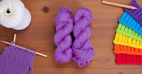 Image of Brilon Purple (200 gm) Wool Hank Hand Knitting Wool /Art Craft Soft Fingering Crochet Hook Yarn, Needle Knitting Yarn Thread dye SM-ZB