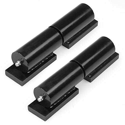 Barcaloo Heavy Duty Weld On Barrel Hinges, 2 Pack - 7 Inch Black Weld On Hinges For Trailer Gate Or Ramp #TOP16