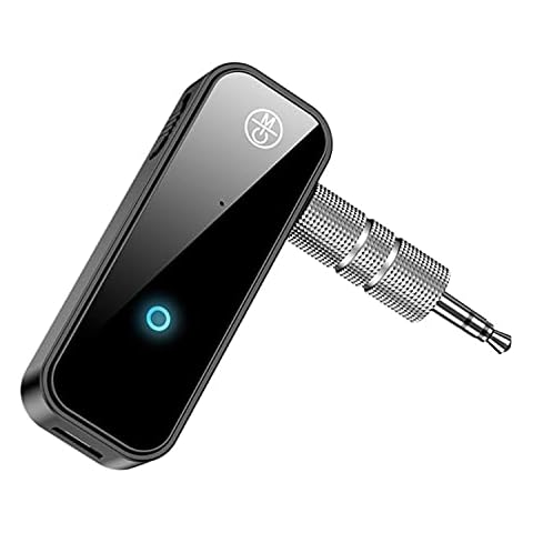 YJLX Bluetooth Receiver, 2-in-1 Car Bluetooth Aux Adapter Portable Aux Bluetooth Receiver with Hands-Free Call Noise Cancelling 3.5mm Stereo Jack Bluetooth Adapter Two in One Receive and Launch Cover