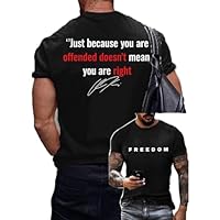 Short Sleeve Shirts for Men Casual Freedom Letter Print Graphic Tees Retro Loose Comfy Tshirt Blouses This is The Turning Point a True Patriot Shirt Black 3X