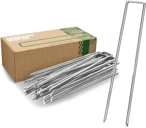 GardenGloss Erdanker aus Stahl (50 Stück) - 200 x 25 mm, Ø 3,8 mm | Anti-Rost - Für Extrem Harten Boden - Extra Stabil