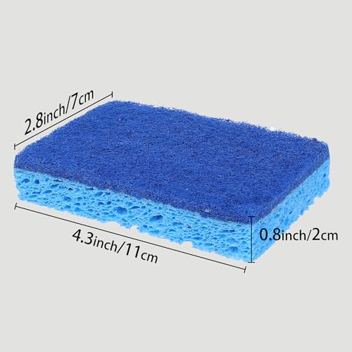 Image of 6 Pack Scrub Sponge, Bulk Sponges, Dual-Sided Cleaning Sponges, Dishwashing Sponge for Kitchen, Bathroom, Dish 4.3 inchx2.8 inchx0.8 inch Blue