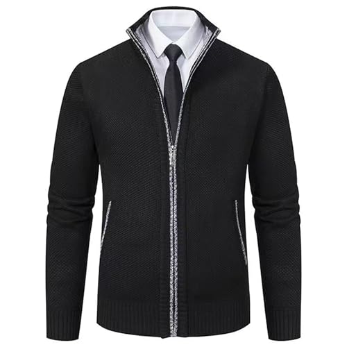 Pull en tricot pour homme ajusté et zippé avec poches avant - 4