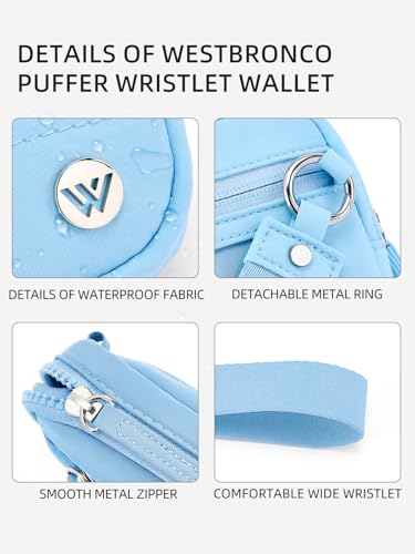 Image of WESTBRONCO Wristlet Wallets for Women - RFID Blocking Quilted Nylon Phone Wallet, Card Holder Purse for Travel & Everyday Use