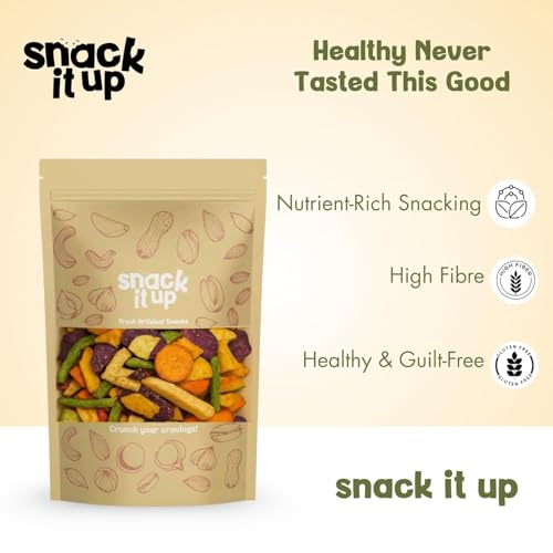 Image of Snack It Up Vacuum Cooked Mix Vegetable Chips 90g | 9 Real Dehydrated Vegetables | Healthy Snacks | Guilt-Free & Oil-Free | Vegan, Gluten Free, Keto Friendly