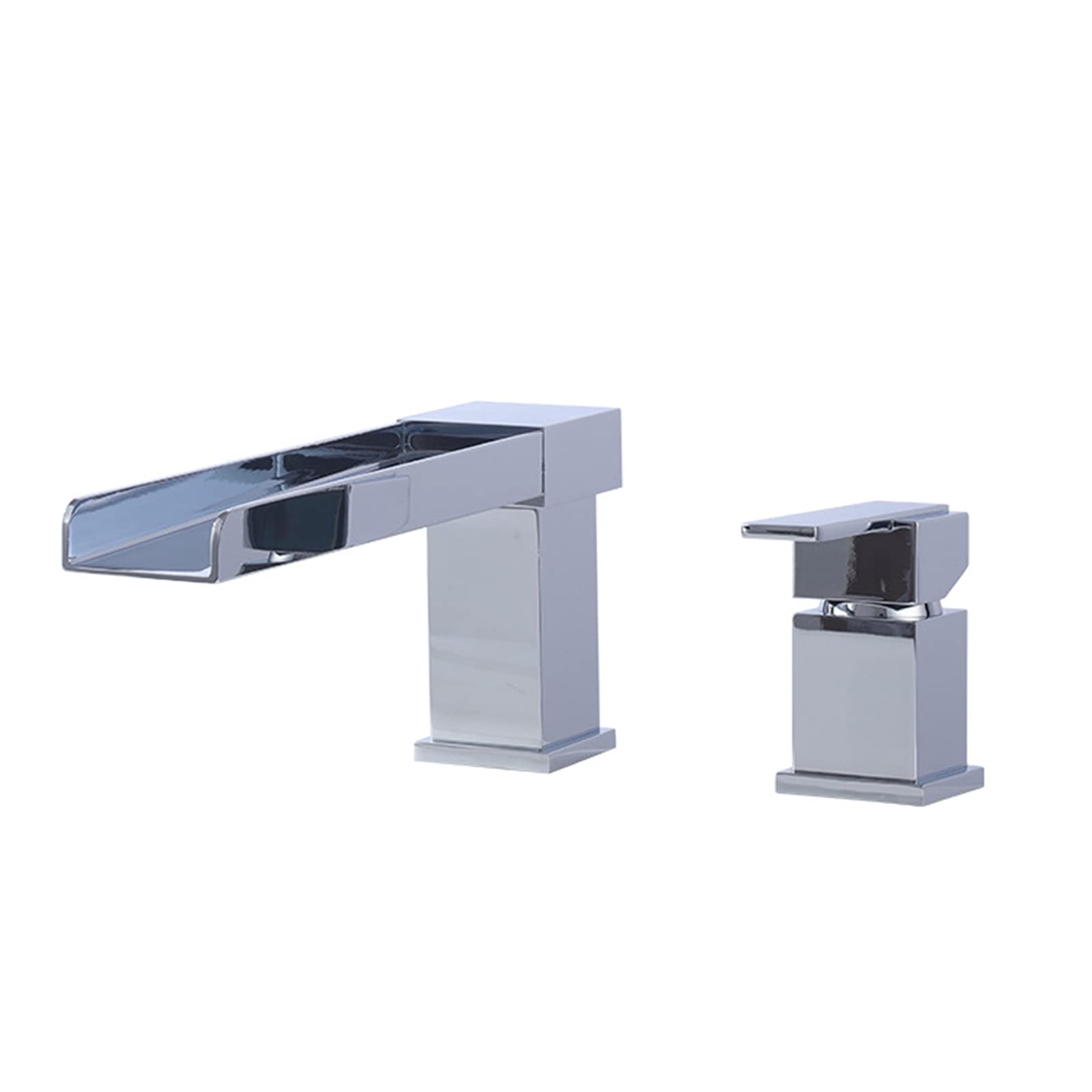 Grifo de bañera Grifo de bañera en Cascada Grifo de baño de Control Dual frío y Caliente Grifo de bañera de latón de una Sola manija Llenador de bañera de Cubierta Grifo de Ducha Cromado