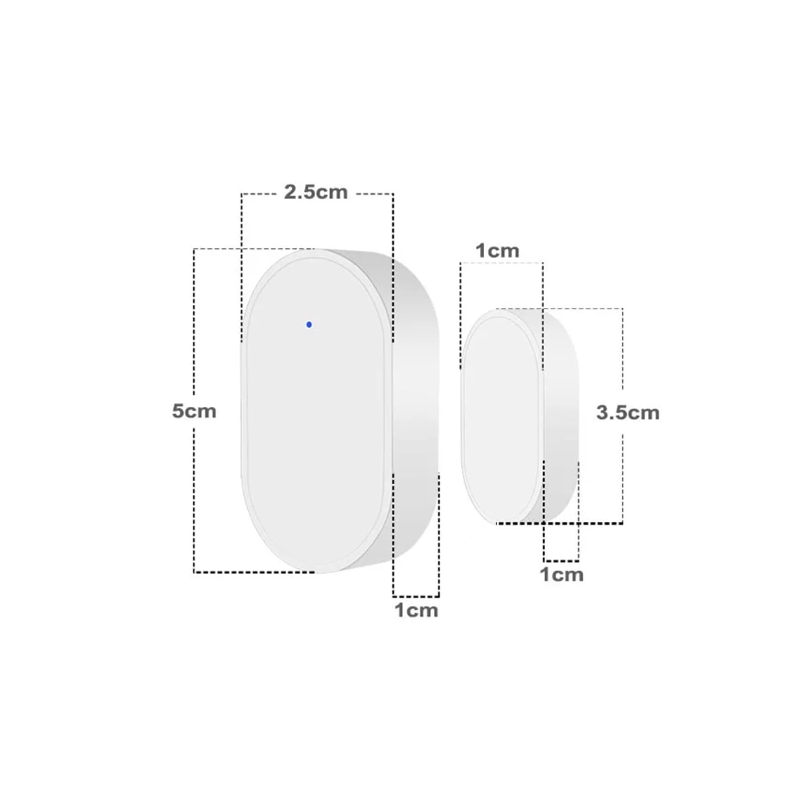 Sensor inalámbrico de ventana de puerta de 433mhz, Mini Sensor de alarma armado desarmado for sis-tema de alarma de seguridad for el hogar, Control por aplicación remota(6pcs)