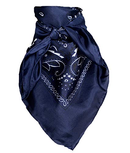 Wyoming Traders Small 20 Inch Wild Rag Navy Bandana Silk Scarf