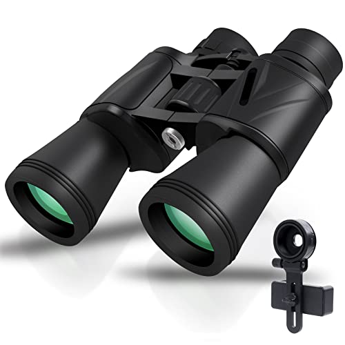 Umitive Prismáticos 10x50, Professional Prismáticos para Adultos con Prismas BaK4 y Lentes FMC para Observación de Aves, Caza, Senderismo con Adaptador para Teléfono Inteligente