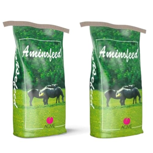 Acme Aminofeed, Mangime per Cavalli, 2 Sacchi da 20 kg, per Fattrici, Puledri e Cavalli Sportivi