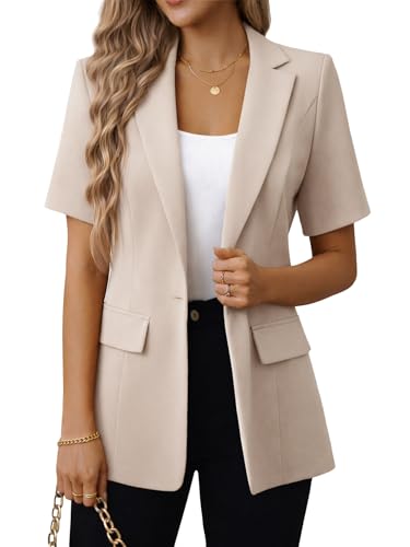 Business Casual Blazers Outfits for Women Khaki Work Jackets Summer