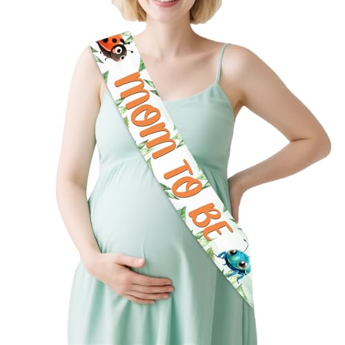 Little Bug Baby Shower Decoratios, Beetle Themed Mom to Be Satin Sash A Little Bug is on The Way Baby Shower Party Favor for Insect Theme Gender Reveal Party