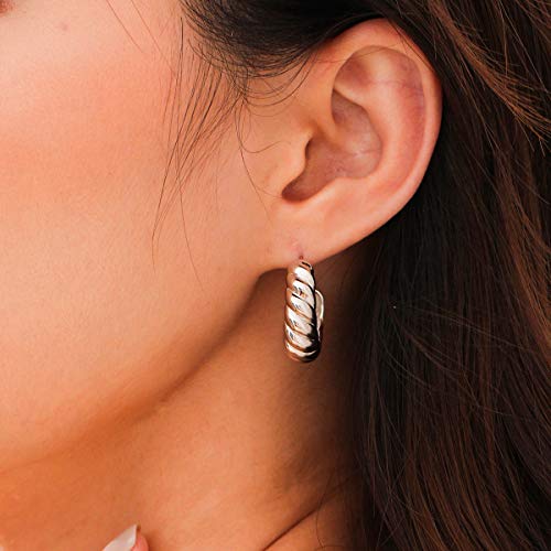 Orecchini a cerchio aperti in argento Sterling 925...