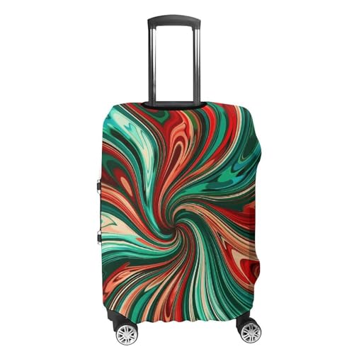 Psychedelic Swirl Pattern Luggage Cover, Elastic Luggage Protector Fits 19-32in Suitcases, Washable & Anti-Scratch Suitcase Cover for Men Women S4