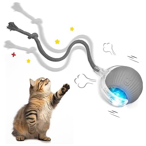 Suphiongs 【2025 Upgrade】 Interactive Rolling Cat Toy Ball, Chewie 360° Smart Automatic Self Rolling Dog Ball Toys, Automatic Electric Moving Ball Toy for Indoor Cat Kitten Cover