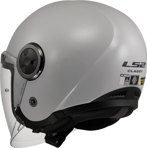 Casque Moto Jet LS2 Classy Solid Pearl Grey léger et compact pour éviter la chaleur