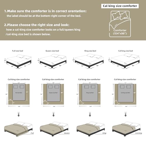 Image of Litanika California King Comforter Set Brown, 3 Pieces Tufted Boho Farmhouse Bedding Comforter Sets, Lightweight Fluffy Comforter Bed Set All Season (104x96In Comforter & 2 Pillowcases)