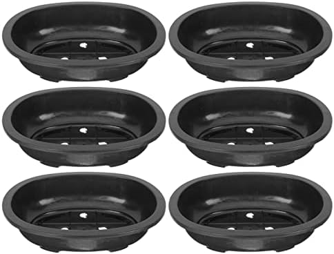 DOITOOL 6pcs Plastic Succulent Pots Oval Cactus Planter Pot Flower Pot Seedling Nursery Transplanting Planter with Drainage Holes for Garden Home Balcony Decor
