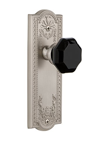Grandeur Hardware 850450 Parthenon Plate with Lyon Knob Passage, Backset Size: 2.75", Satin Nickel