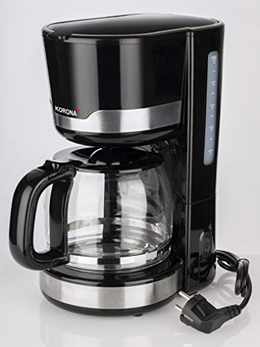 Korona 10232 - Cafetera expendedora (1,5 litros, acero inoxidable con jarra de cristal, 12 tazas, 1000 W), color negro - Imagen 5
