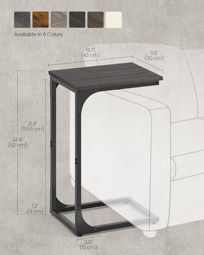 Image of VASAGLE C-Shaped End Table, Small Sofa Side Table with Metal Frame