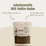 ESCAPURE Bio Softies – Hundesnacks aus Hähnchenfleisch – 100% Bio-Zutaten, 98% Muskelfleisch – Getreidefrei, ohne Zusatzstoffe, Soft-Leckerli für Training & Belohnung (120g)