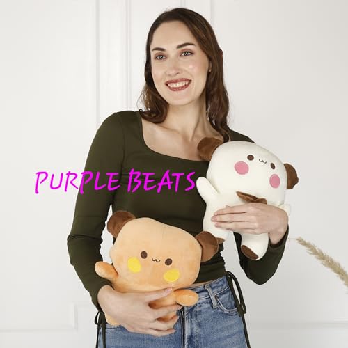 Image of Purple Beats Bubu Dudu 25-30cm Brown and White Plush Toy for Kids - Adorable Cuddly Companion