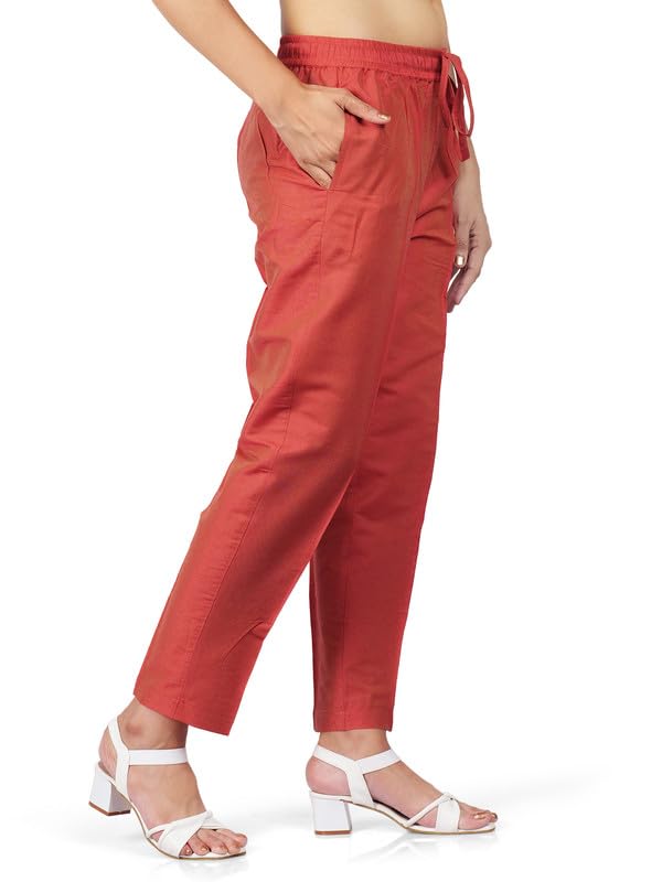 Image of Trouser Pants for Women,Stylish Trousers for Woman for Kurti Relaxed & Regular Straight fit Palazzo,Ethnic Bottom Formal Pants for Women Office wear Casual & Daily Use