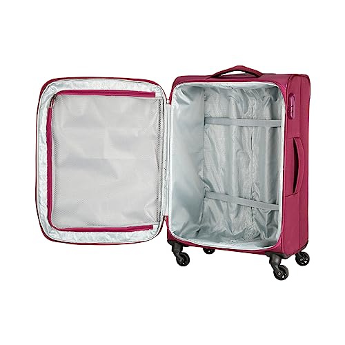Image of American Tourister SOUTHSIDE LITE 81 cms Polyester Softsided Large Check-in Luggage | Suitcase | Trolley Bag, Magenta