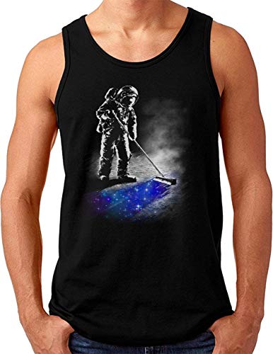 Débardeur homme OM3 Space Galaxy Stars noir pour vos soirées d'été sous les étoiles