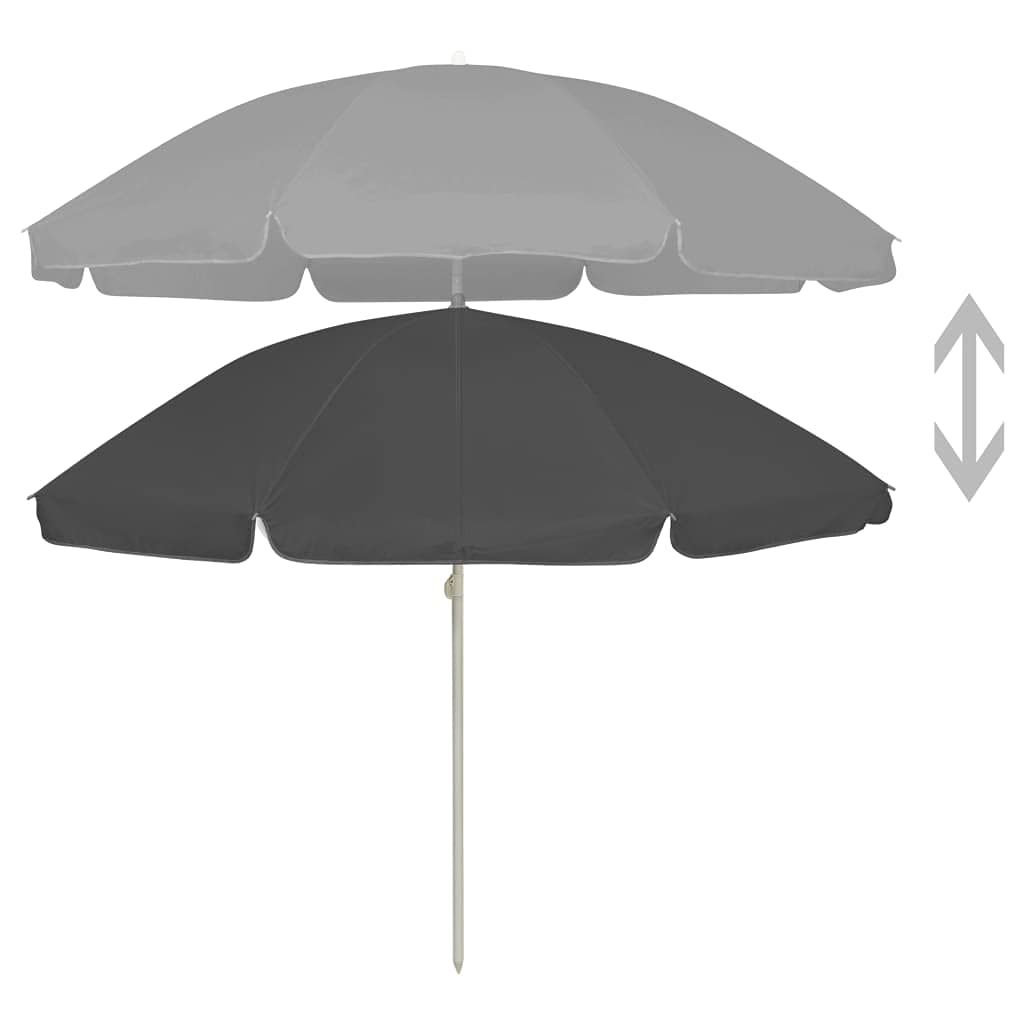 Ombrelloni parasole per giardini, cortili, spiagge, terrazze, piscine, caffetterie, ombrellone con asta in acciaio color sabbia 180 cm