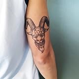 Goat Demon Tattoo - Demonic Temporary Tattoo/Devil Tattoo