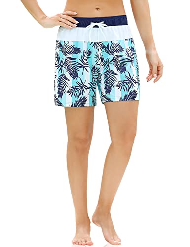 unitop Womens Bathing Boardshorts Swim Shorts Quick Dry with Lining