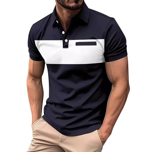 Mens Resort Wear 2025 Performance Short Sleeve Polo Shirt Moisture Wicking Casual Workout Big and Tall Golf Shirts
